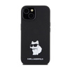 Karl Lagerfeld Silicone Choupette Metal Pin - Etui iPhone 15 Plus (czarny) (KLHCP15MSMHCNPK)