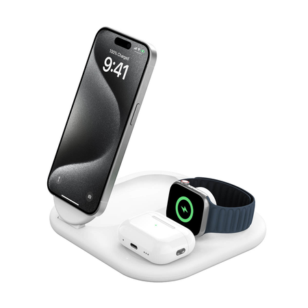 Belkin Ładowarka magnetyczna 36W Qi2.0 15W na iPhone / Apple Watch / AirPods, biała (WIZ029VFWH)