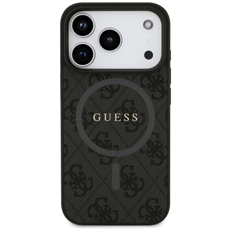 Guess 4G Ring Classic Logo MagSafe - Etui iPhone 17 Pro (czarny) (GUHMP17LG4GFRK)