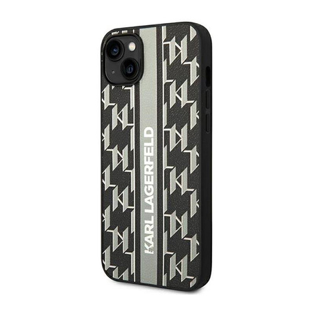Karl Lagerfeld Monogram Stripe - Etui iPhone 14 Plus (szary) (KLHCP14MPGKLSKG)