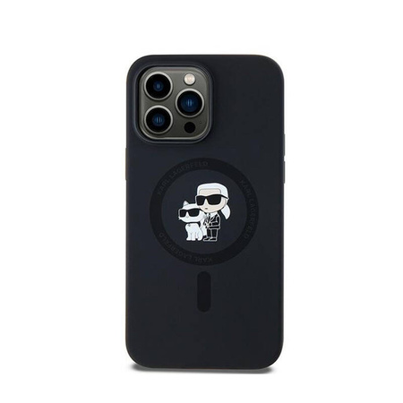 Karl Lagerfeld Silicone Karl & Choupette MagSafe - Etui iPhone 14 Pro Max (czarny) (KLHMP14XSCMKCRHK)