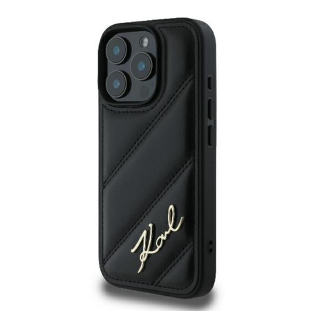 Karl Lagerfeld Quilted Signature - Etui iPhone 16 Pro (czarny) (KLHCP16LPQDSMGK)