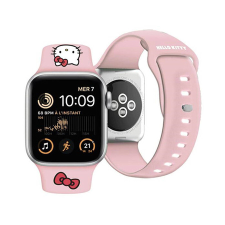 Hello Kitty Silicone Kitty Head - Pasek do Apple Watch 42/44/45/49 mm (różowy) (HKAWLSCHBLP)