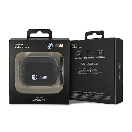 BMW Carbon Double Metal Logo - Etui AirPods Pro (Czarny) (BMAPWMPUCA2)