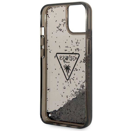 Guess Liquid Glitter Triangle Logo Case - Etui iPhone 14 (czarny) (GUHCP14SLFCTPK)