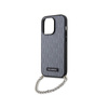 Karl Lagerfeld Saffiano Monogram Chain - Etui iPhone 14 Pro (Srebrny) (KLHCP14LSACKLHPG)