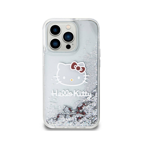 Hello Kitty Liquid Glitter Charms Kitty Head - Etui iPhone 14 Pro Max (srebrny) (HKHCP14XLIKHET)