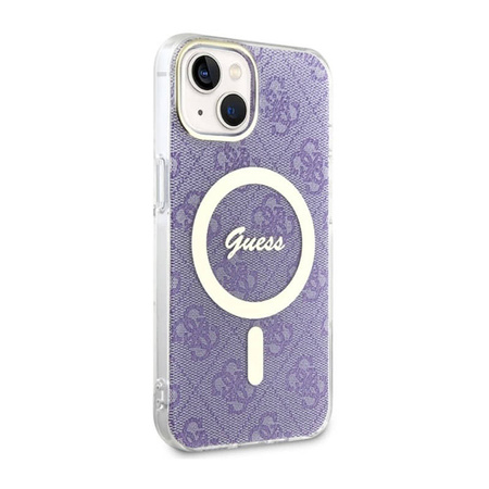 Guess 4G MagSafe - Etui iPhone 14 (Purpurowy) (GUHMP14SH4STU)