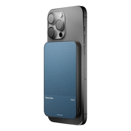 Native Union (Re)Classic Qi2 Power Bank - magnetyczny powerbank 5000 mAh kompatybilny z MagSafe i Qi2, kabel USB-C - USB-C 15 cm w zestawie (navy) (PB-5KMS-NAV-Q2)