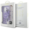 Guess IML Flowers With Pearl Strap MagSafe - Etui iPhone 16 Pro Max (fioletowy) (GUHMP16XHFWBRCESU)