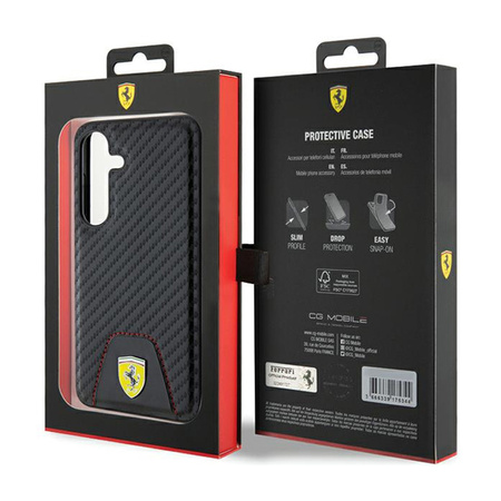 Ferrari Carbon Stitched Bottom - Etui Samsung Galaxy S24 (czarny) (FEHCS24SN3PUK)