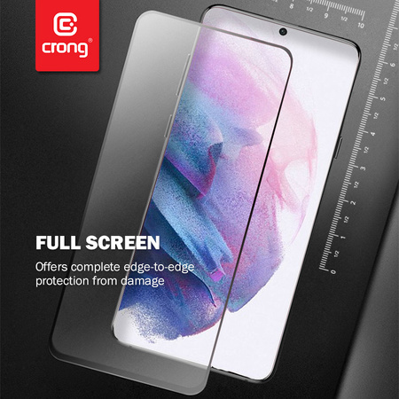 Crong 7D Nano Flexible Glass – Niepękające szkło hybrydowe 9H na cały ekran Samsung Galaxy S21+ (CRG-7DNANO-SGA21P)