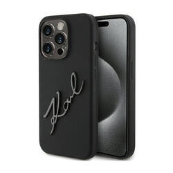 Karl Lagerfeld Silicone Karl Script - Etui iPhone 15 Pro (czarny) (KLHCP15LSKSBMCK)