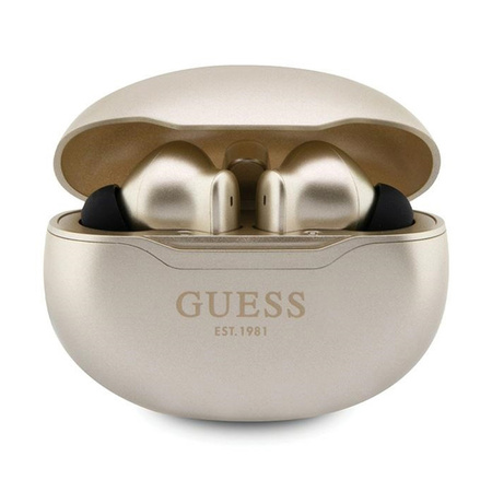 Guess True Wireless Classic EST BT5.3 - Słuchawki TWS + etui ładujące (złoty) (GUTWST50ED)