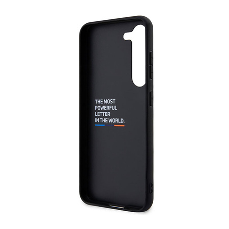BMW Leather Hot Stamp Tricolor - Etui Samsung Galaxy S23+ (czarny) (BMHCS23M22PTDK)