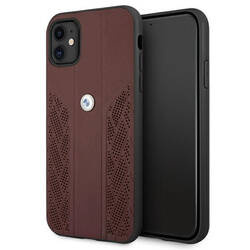 BMW Leather Curve Perforate HC - Etui iPhone 11 (czerwony) (BMHCN61RSPPR)