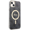 Guess Bundle Pack MagSafe 4G - Zestaw etui + ładowarka MagSafe iPhone 14 (czarny/złoty) (GUBPP14SH4EACSK)