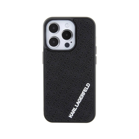 Karl Lagerfeld 3D Rubber Multi Logo - Etui iPhone 15 Pro (czarny) (KLHCP15L3DMKRLK)