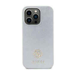 Guess 4G Strass Metal Logo - Etui iPhone 15 Plus (srebrny) (GUHCP15MPS4DGPS)