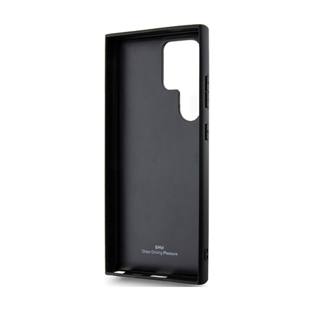 BMW Signature Leather Crossing Lines Pattern - Etui Samsung Galaxy S24 Ultra (czarny) (BMHCS24L23RCGPK)