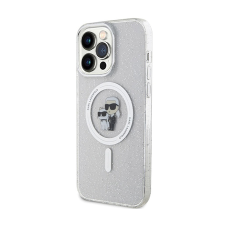 Karl Lagerfeld Karl & Choupette Glitter MagSafe - Etui iPhone 14 Pro Max (przezroczysty) (KLHMP14XHGKCNOT)