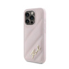 Karl Lagerfeld Diagonal Quilted Script - Etui iPhone 15 Pro Max (różowy) (KLHCP15XPQDSMGP)