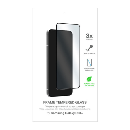 PURO Frame Tempered Glass - Szkło ochronne hartowane na ekran Samsung Galaxy S23+ (czarna ramka) (PUSDGFRS23PSGBLK)