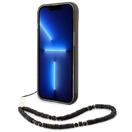 Guess Translucent Pearl Strap - Etui iPhone 14 Plus (czarny) (GUHCP14MHGCOHK)