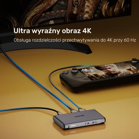 4K@60Hz Video Capture Card Karta do przechwytywania video - szara(V1177AGY01)