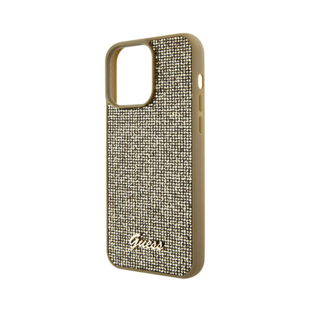 Guess Disco Metal Script - Etui iPhone 15 Pro Max (złoty) (GUHCP15XPMSDGSD)