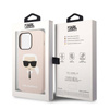 Karl Lagerfeld Silicone Ikonik Karl`s Head MagSafe - Etui iPhone 14 Pro (różowy) (KLHMP14LSLKHLP)
