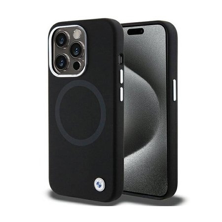 BMW Signature Liquid Silicone MagSafe - Etui iPhone 15 Pro (czarny) (BMHMP15LSILBK2)