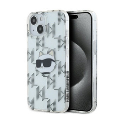 Karl Lagerfeld IML Choupette Head & Monogram - Etui iPhone 15 / 14 / 13 (przezroczysty) (KLHCP15SHKLPCHT)