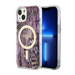 Guess Leopard MagSafe - Etui iPhone 14 (Różowy) (GUHMP14SHLEOPWP)