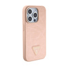 Guess Croco Triangle Metal Logo - Etui iPhone 15 Pro Max (różowy) (GUHCP15XPCRTHCP)