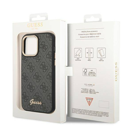 Guess 4G Metal Camera Outline Case – Etui iPhone 14 Pro Max (Czarny) (GUHCP14XHG4SHK)