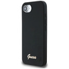 Guess Silicone Script Metal Logo MagSafe - Etui do iPhone 16e (czarny) (GUHMPSE4SMBSLK)