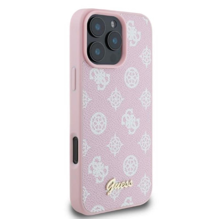 Guess Peony Script MagSafe - Etui iPhone 16 Pro Max (różowy) (GUHMP16XPGPYSP)