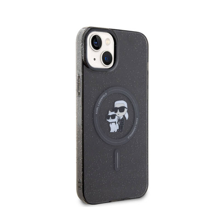 Karl Lagerfeld Karl & Choupette Glitter Magsafe - Etui iPhone 15 (czarny) (KLHMP15SHGKCNOK)