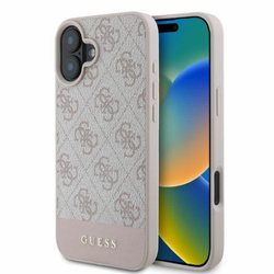 Guess 4G Bottom Stripe - Etui iPhone 16 (różowy) (GUHCP16SG4GLPI)