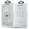 Karl Lagerfeld Liquid Glitter Choupette Head MagSafe - Etui iPhone 16 Pro (przezroczysty) (KLHMP16LLGCHSGH)
