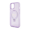 Guess Ring Stand Script Glitter MagSafe - Etui iPhone 15 Plus (fioletowy) (GUHMP15MHRSGSU)