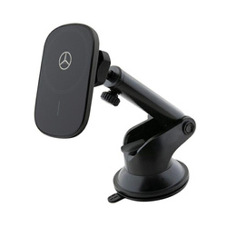 Mercedes Silver Star MagSafe - Magnetyczny uchwyt samochodowy z ładowaniem bezprzewodowym 15W (czarny) (MEWCCGSLK)