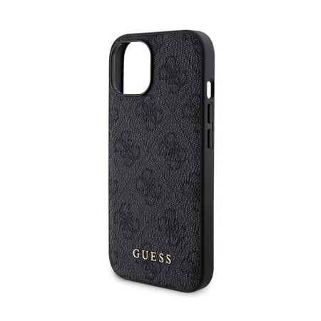 Guess Bundle Pack MagSafe 4G Metal Gold Logo - Zestaw etui + Power Bank 5000mAh MagSafe iPhone 15 (czarny) (GUBPM5P15S4GEMGK)