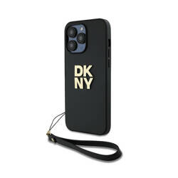 DKNY Wrist Strap Stock Logo - Etui iPhone 14 Pro (czarny) (DKHCP14LPBSWSK)