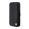 BMW Booktype Leather Textured & Stripe - Etui iPhone 14 Pro Max (czarny) (BMBKP14X22RDPK)