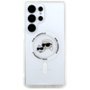 Karl Lagerfeld Button Karl & Choupette Heads Printed Logo MagSafe - Etui Samsung Galaxy S25 Ultra (biały) (KLHMS25LHLSKCH)