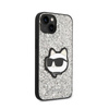 Karl Lagerfeld NFT Glitter Choupette Patch - Etui iPhone 14 Plus (srebrny) (KLHCP14MG2CPS)