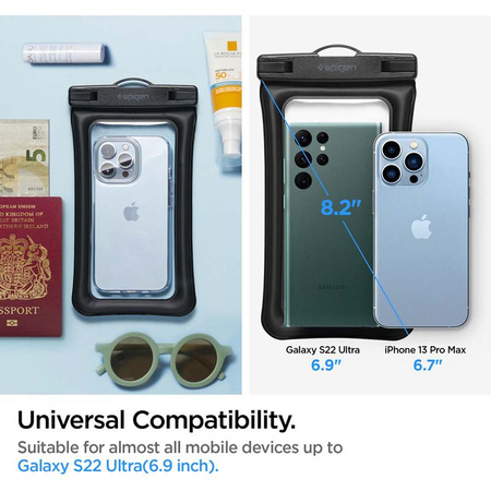 Spigen A610 Universal Waterproof Float Case - Etui do smartfonów do 6.9" (Czarny) (AMP04529)