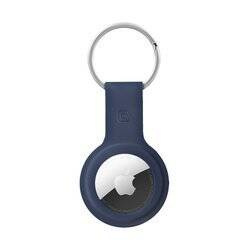 Crong Silicone Case with Key Ring – Etui ochronne brelok do Apple AirTag (granatowy) (CRG-ATS-BLUE)